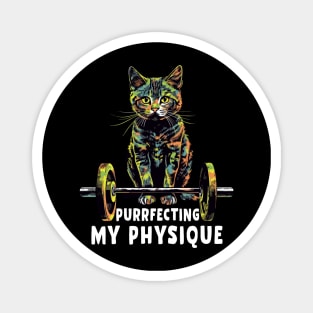 Gym, Workout or Fitness Gift Funny Cat in a Gym Magnet